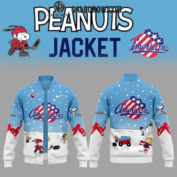 Rochester Americans Snoopy Hockey Time Peanuts Holidays Baseball Jacket