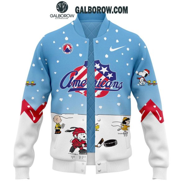 Rochester Americans Snoopy Hockey Time Peanuts Holidays Baseball Jacket