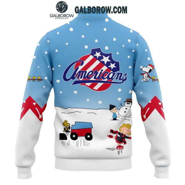 Rochester Americans Snoopy Hockey Time Peanuts Holidays Baseball Jacket