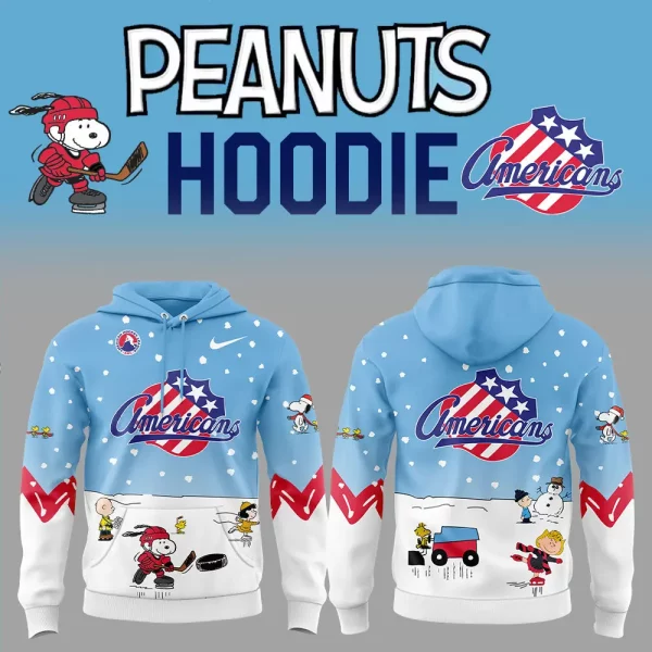 Rochester Americans 2024 Snoopy Cheering Peanuts Winter Hoodie T-Shirt