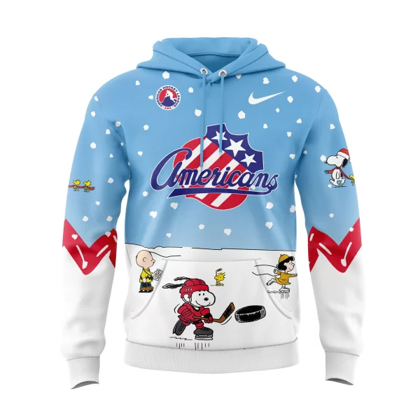 Rochester Americans 2024 Snoopy Cheering Peanuts Winter Hoodie T-Shirt