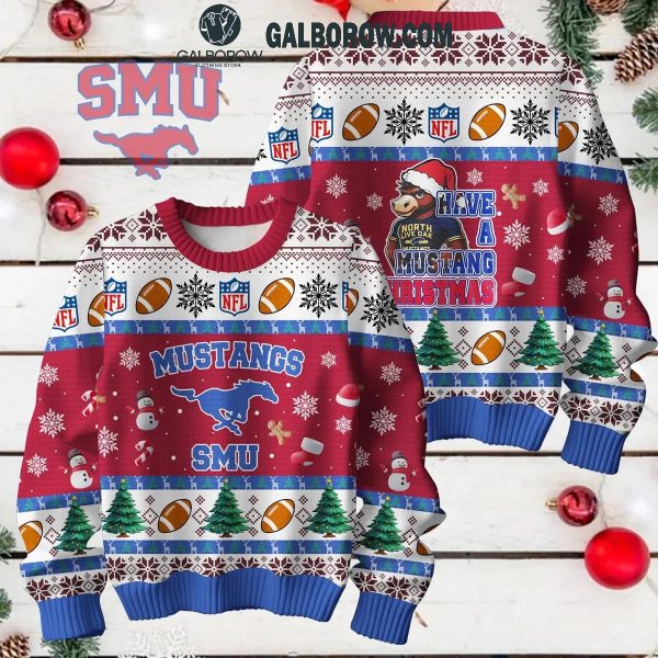 SMU Mustangs Have A Merry Mustangs Christmas Football 2024 Ugly Sweater