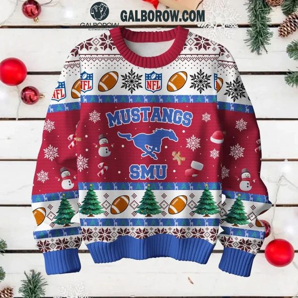 SMU Mustangs Have A Merry Mustangs Christmas Football 2024 Ugly Sweater