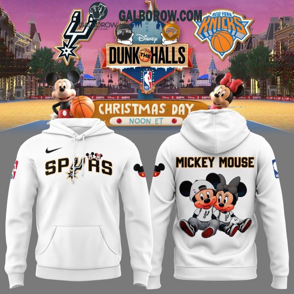 San Antonio Spurs Mickey Mouse 2024 At Dunk The Halls Game Hoodie T-Shirt