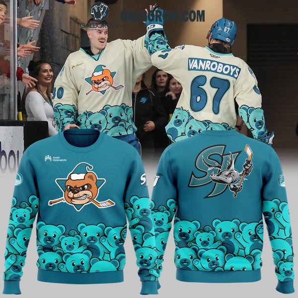 San Jose Barracuda Cheering With Teddy Toss 2024 Blue Hoodie T-Shirt