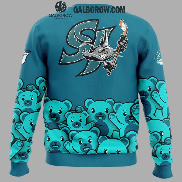 San Jose Barracuda Cheering With Teddy Toss 2024 Blue Hoodie T-Shirt