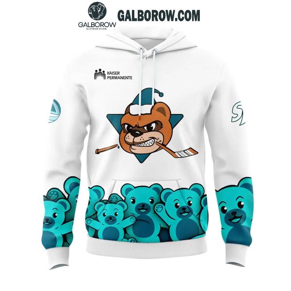 San Jose Barracuda Cheering With Teddy Toss 2024 Hoodie T-Shirt White