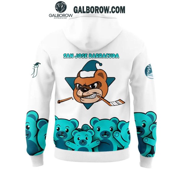 San Jose Barracuda Cheering With Teddy Toss 2024 Hoodie T-Shirt White