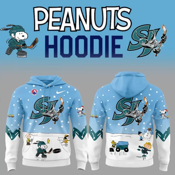 San Jose Barracuda 2024 Snoopy Cheering Peanuts Winter Hoodie T-Shirt