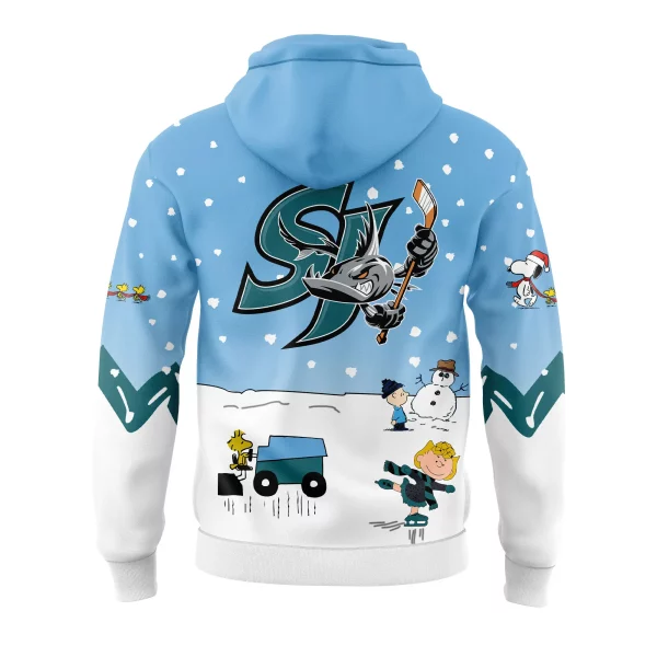 San Jose Barracuda 2024 Snoopy Cheering Peanuts Winter Hoodie T-Shirt