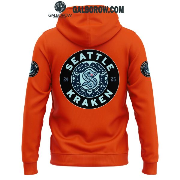 Seattle Kraken Indigenous Peoples Night Cheering 2024 Orange Hoodie T-Shirt