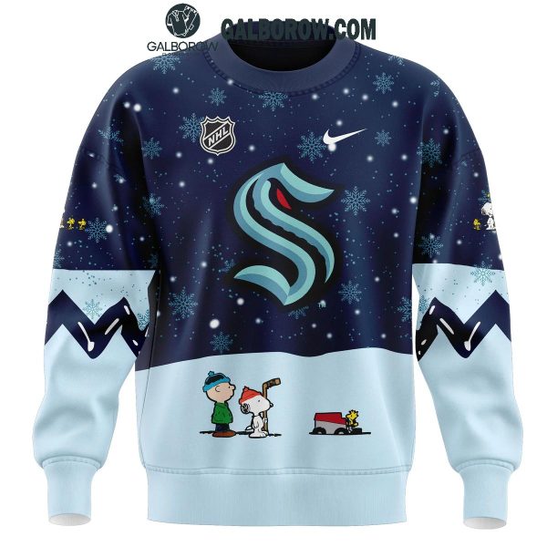 Seattle Kraken Night Of Christmas With Peanuts Snoopy 2024 Hoodie T-Shirt