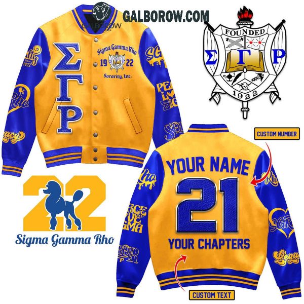 Sigma Gamma Rho Sorority Inc. 1922 In My DNA Personalized Baseball Jacket