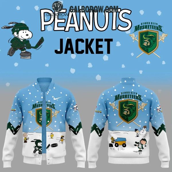 Sioux City Musketeers Snoopy Hockey In Peanuts Holidays 2024 Baseball Jacket