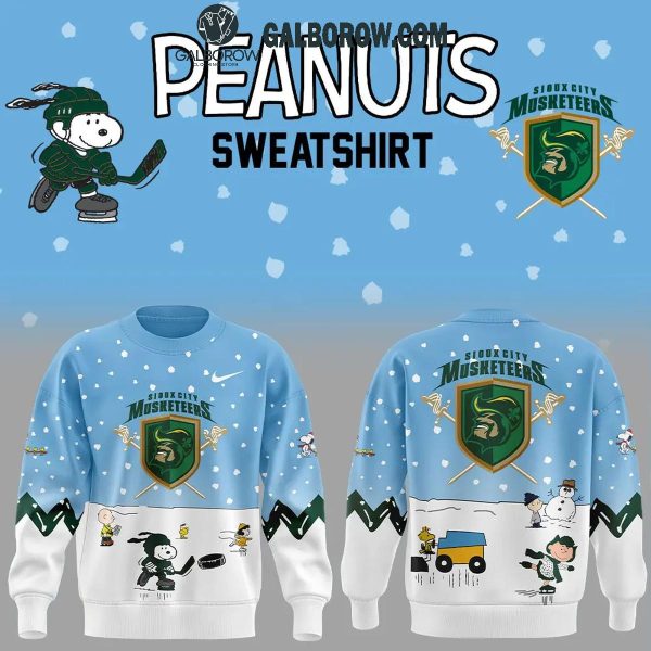 Sioux City Musketeers Snoopy Hockey In Peanuts Holidays 2024 Hoodie T-Shirt