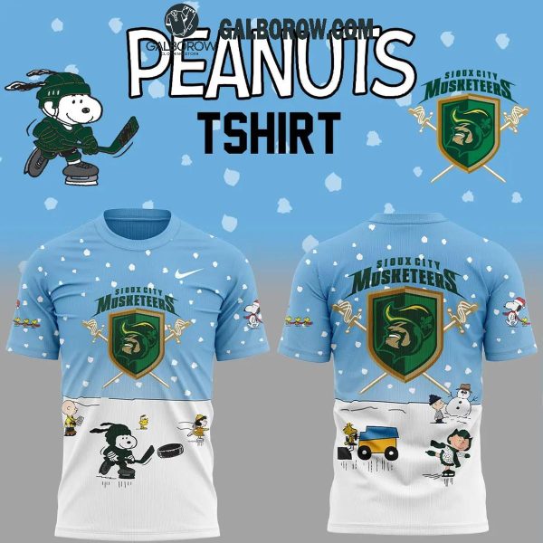 Sioux City Musketeers Snoopy Hockey In Peanuts Holidays 2024 Hoodie T-Shirt