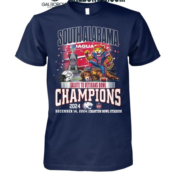 South Alabama Jaguars Football Salute To Veterans Bowls Champions 2024 T-Shirt