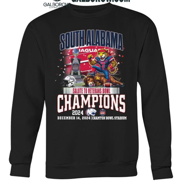 South Alabama Jaguars Football Salute To Veterans Bowls Champions 2024 T Shirt