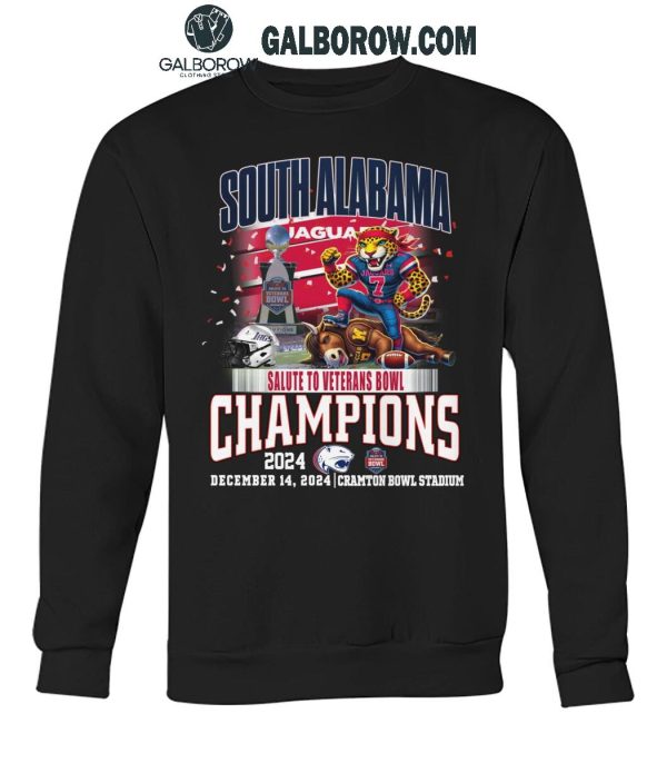 South Alabama Jaguars Football Salute To Veterans Bowls Champions 2024 T-Shirt