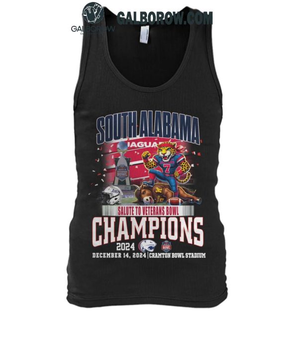 South Alabama Jaguars Football Salute To Veterans Bowls Champions 2024 T-Shirt