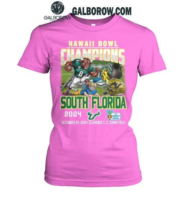 South Florida Bulls Hawaii Bowl Champions 2024 Celebration T-Shirt