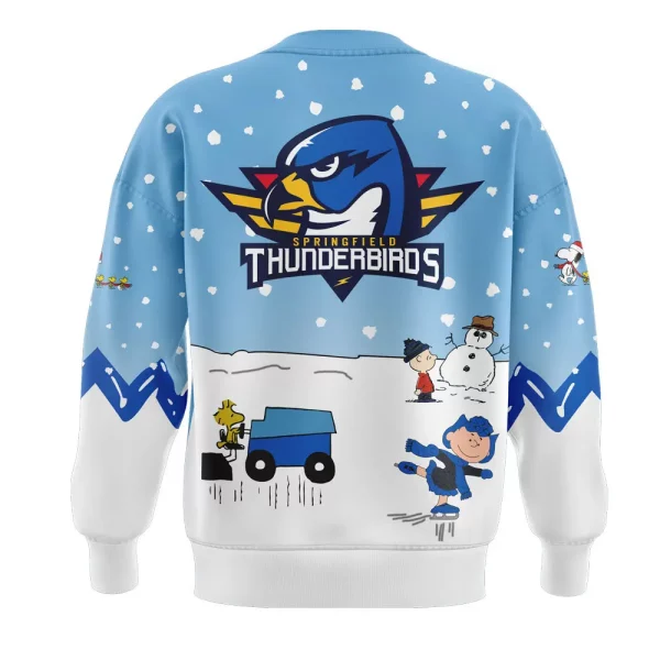 Springfield Thunderbirds 2024 Snoopy Cheering Peanuts Winter Hoodie T-Shirt