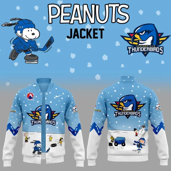 Springfield Thunderbirds Snoopy Cheering Peanuts Winter 2024 Baseball Jacket