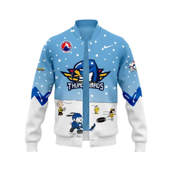 Springfield Thunderbirds Snoopy Cheering Peanuts Winter 2024 Baseball Jacket