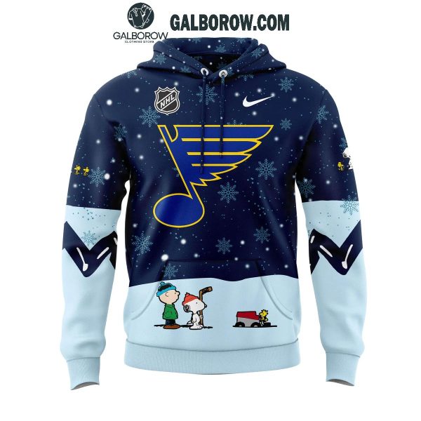 St. Louis Blues Night Of Christmas With Peanuts Snoopy 2024 Hoodie T-Shirt