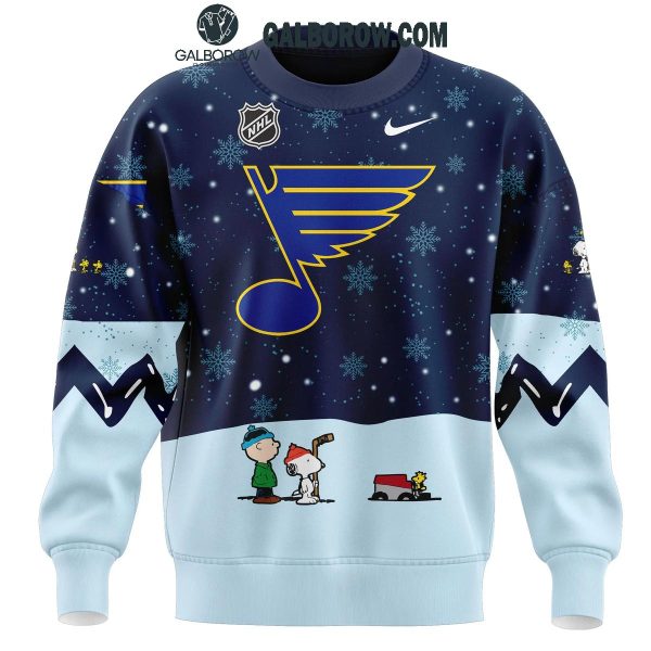 St. Louis Blues Night Of Christmas With Peanuts Snoopy 2024 Hoodie T-Shirt