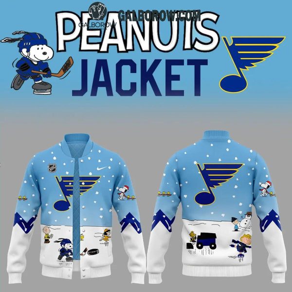 St. Louis Blues Peanuts 2024 Snoopy Christmas Holidays Baseball Jacket