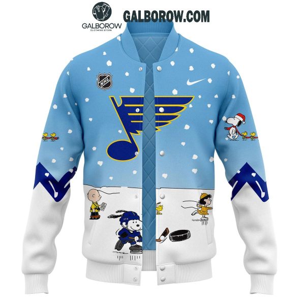 St. Louis Blues Peanuts 2024 Snoopy Christmas Holidays Baseball Jacket