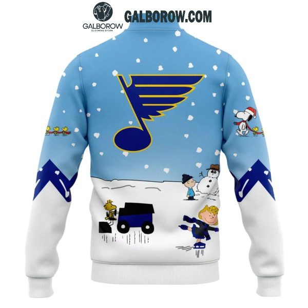 St. Louis Blues Peanuts 2024 Snoopy Christmas Holidays Baseball Jacket