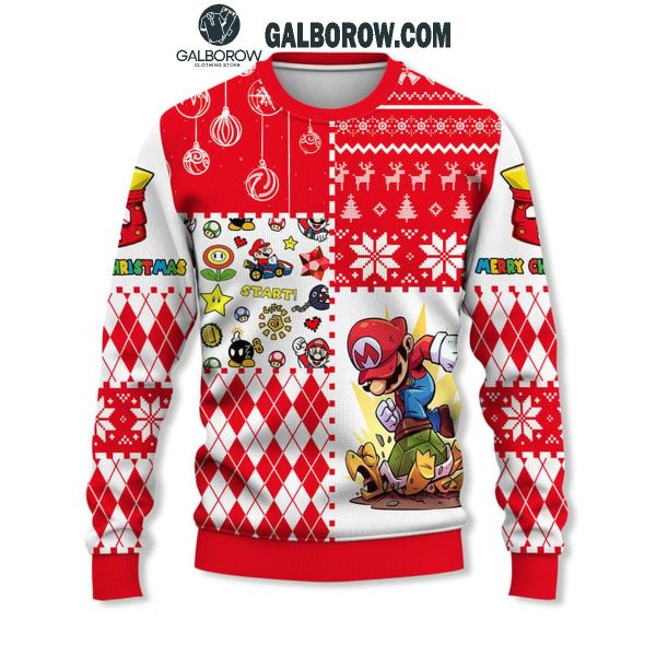 Super Mario Smasking Turtles In Christmas Ugly Sweater