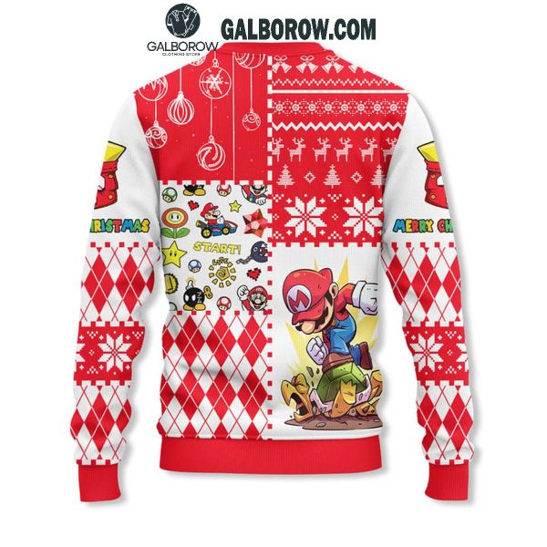 Super Mario Smasking Turtles In Christmas Ugly Sweater