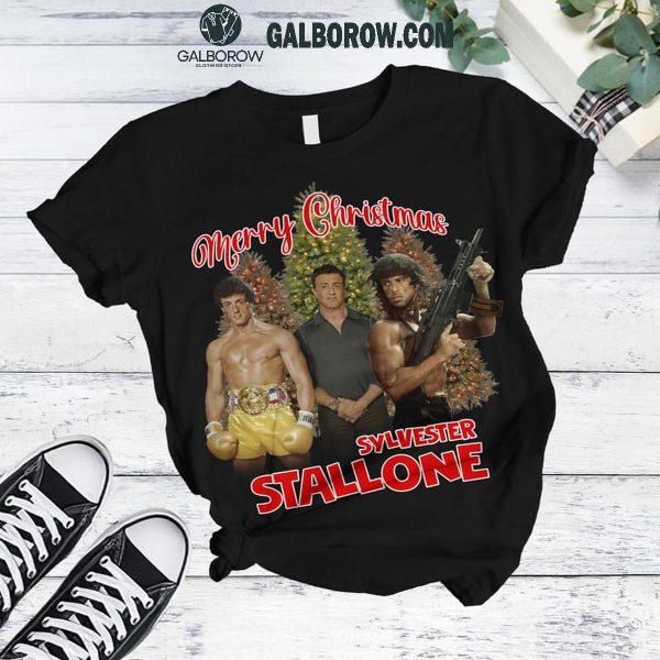 Sylvester Stallone Christmas Over The Top Fleece Pajamas Set