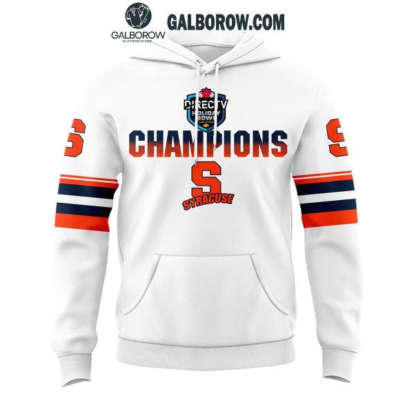 Syracuse Orange Football Holiday Bowl 2024 Champions White Hoodie