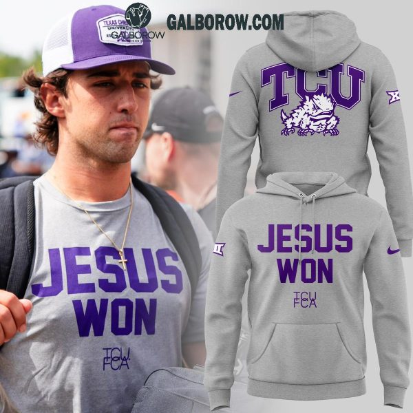 TCU Jesus Won Grey Hoodie T Shirt