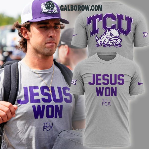 TCU Jesus Won Grey Hoodie T Shirt