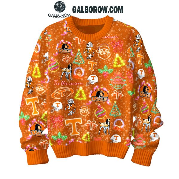 Tennessee Volunteers Tis The Season Light Of Christmas Ugly Sweater Orange