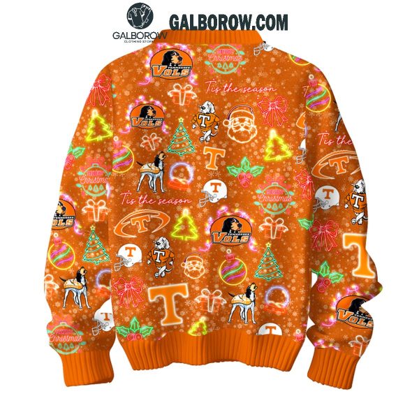 Tennessee Volunteers Tis The Season Light Of Christmas Ugly Sweater Orange