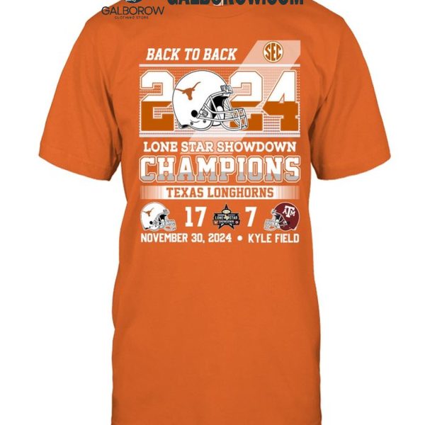 Texas Longhorns 2024 Lone Star Showdown Champs In Kyle Field T-Shirt