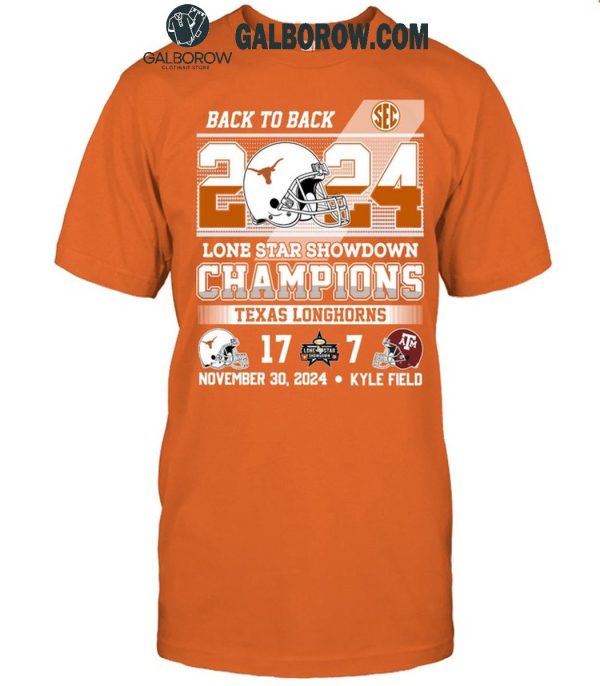 Texas Longhorns 2024 Lone Star Showdown Champs In Kyle Field T-Shirt