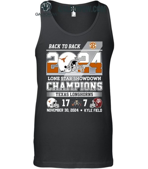 Texas Longhorns 2024 Lone Star Showdown Champs In Kyle Field T-Shirt