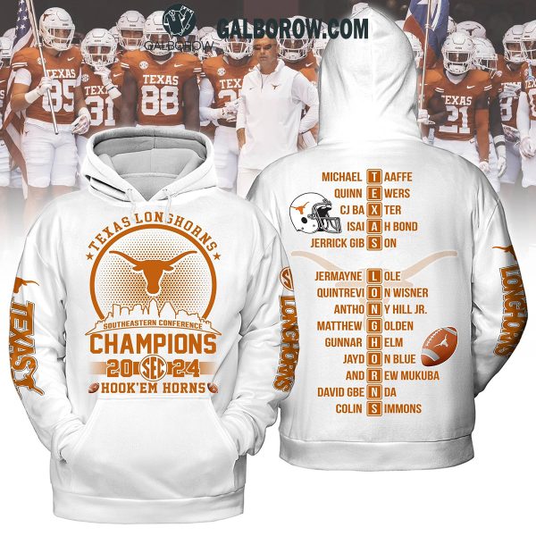 Texas Longhorns Southeastern Conference Champions 2024 Hoodie T-Shirt White