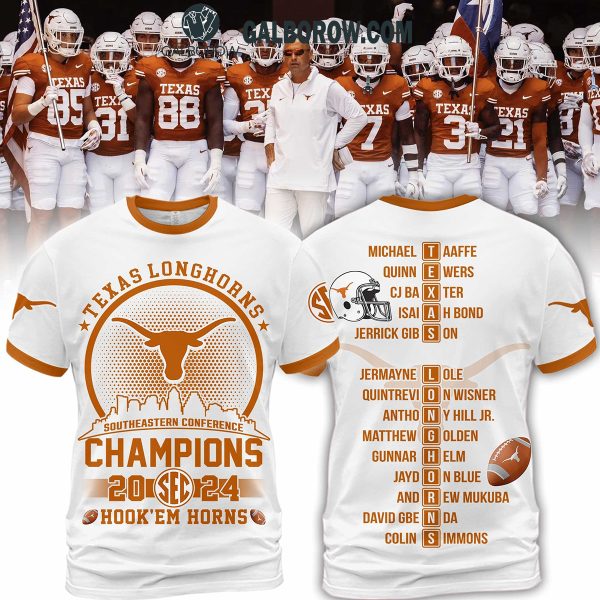 Texas Longhorns Southeastern Conference Champions 2024 Hoodie T-Shirt White