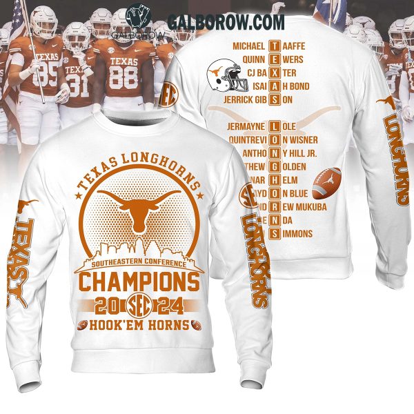 Texas Longhorns Southeastern Conference Champions 2024 Hoodie T-Shirt White