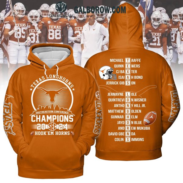 Texas Longhorns Southeastern Conference Football Champions 2024 Orange Hoodie T-Shirt