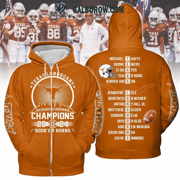 Texas Longhorns Southeastern Conference Football Champions 2024 Orange Hoodie T-Shirt