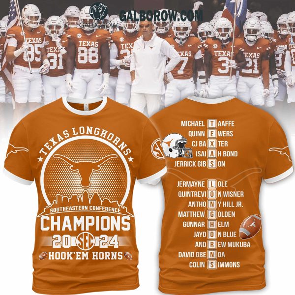 Texas Longhorns Southeastern Conference Football Champions 2024 Orange Hoodie T-Shirt